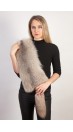 Grey sapphire fox fur scarf-collar